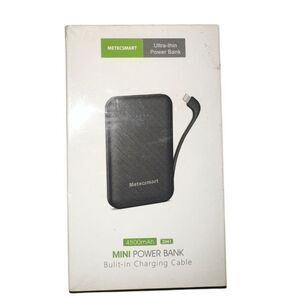 Metecsmart Mini Power Bank with Built-in Charging Cable